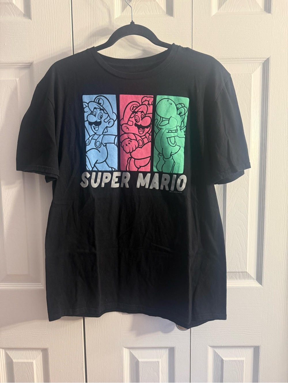 Nintendo Black Super Mario Logo Tee with White Print